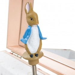 Boîte à musique - Pierre lapin rectangle fraise