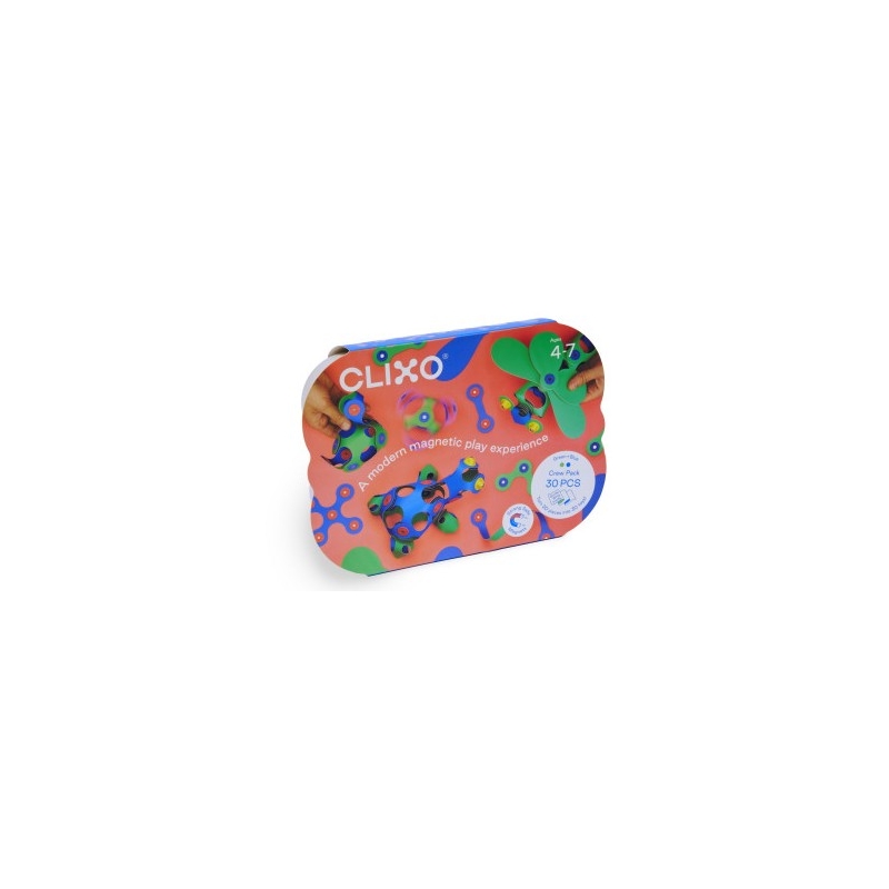 Clixo - Jeu de construction magnétique bleu/vert 30 pièces