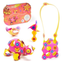 Clixo - Jeu de construction magnétique rose/jaune 30 pièces
