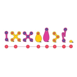 Clixo - Jeu de construction magnétique rose/jaune 30 pièces