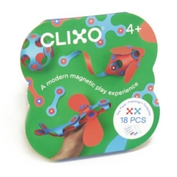 Clixo - Jeu de construction magnétique rouge/turquoise 18 pièces