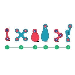 Clixo - Jeu de construction magnétique rouge/turquoise 18 pièces