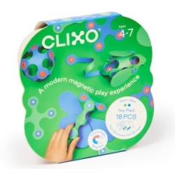 Clixo - Jeu de construction magnétique bleu/vert 18 pièces