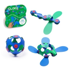Clixo - Jeu de construction magnétique bleu/vert 18 pièces