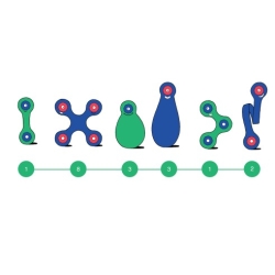 Clixo - Jeu de construction magnétique bleu/vert 18 pièces