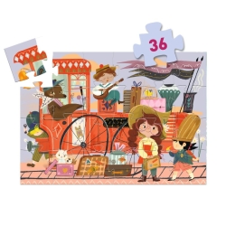 Puzzle silhouette 36 pièces - Le voyage de Mia