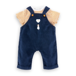 Vêtement t-shirt et salopette marine bébé 30 cm