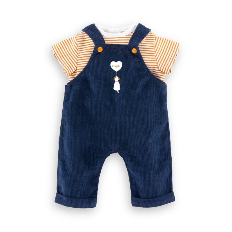 Vêtement t-shirt et salopette marine bébé 36 cm