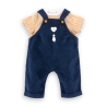 Vêtement t-shirt et salopette marine bébé 36 cm