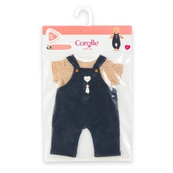 Vêtement t-shirt et salopette marine bébé 36 cm