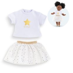 Ma Corolle - Jupe et tshirt ivoire et or