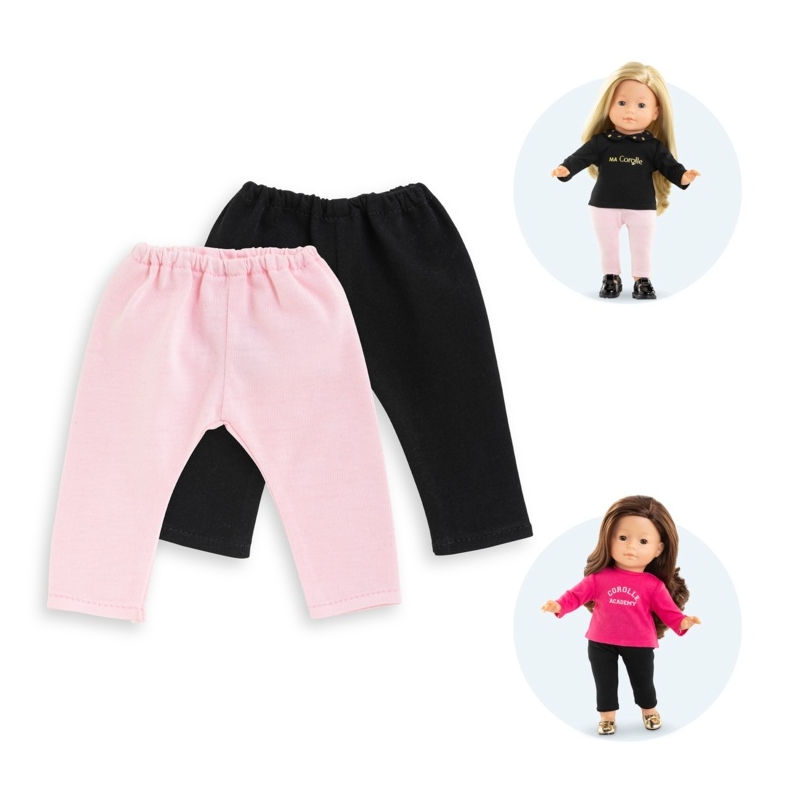 Ma Corolle - 2 leggings noir & rose