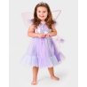 Déguisement - Robe mauve avec ailes et baguette 2/4 ans