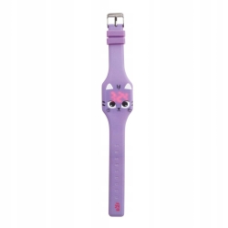 Montre tactile Chat mauve