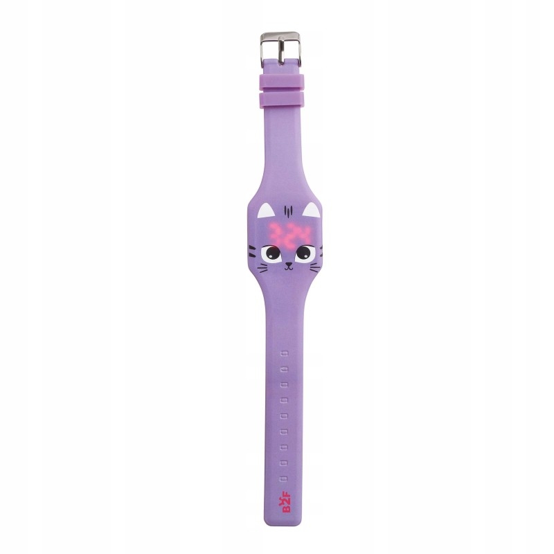 Montre tactile Chat mauve