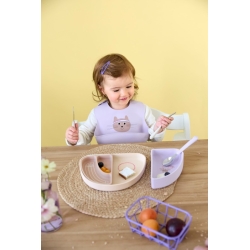 Assiette à compartiment en silicone - Tiny team chat