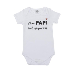 Body "Avec papi" manches courtes