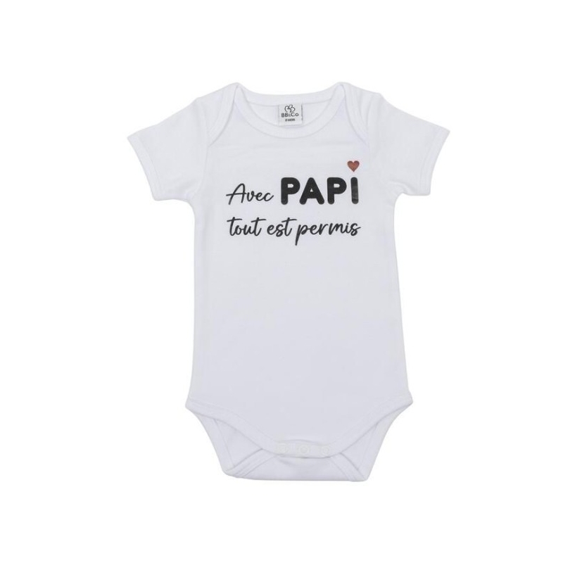 Body "Avec papi" manches courtes