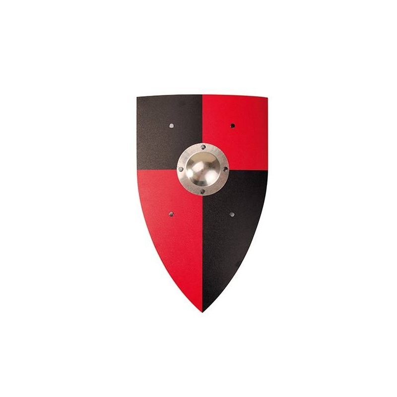 Bouclier normand noir et rouge