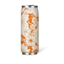 Canette isotherme 500 ml - Fleurs oranges