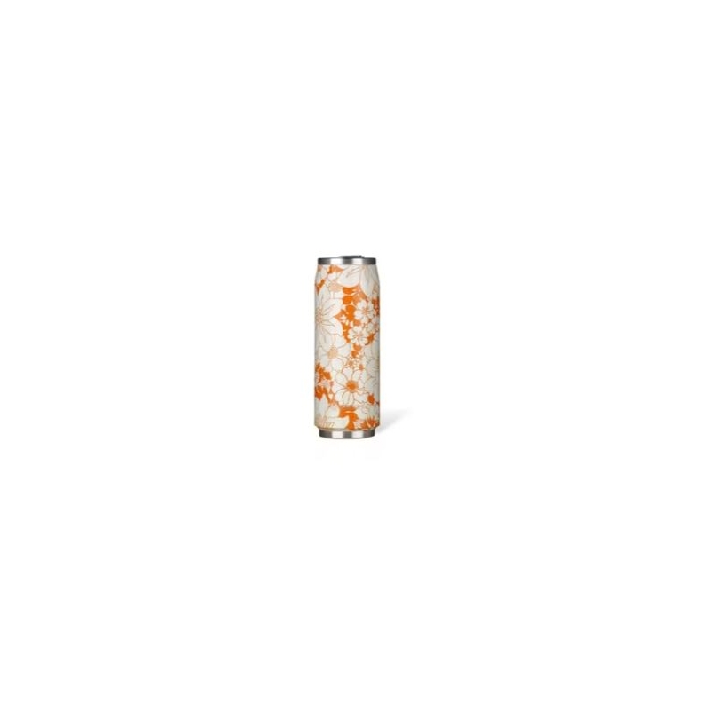 Canette isotherme 500 ml - Fleurs oranges