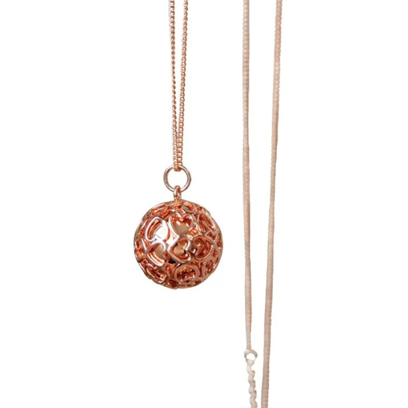 Bola cage de coeurs or rosé