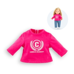 T-shirt fuchsia manches longues pour poupée 36 cm