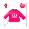 T-shirt fuchsia manches longues pour poupée 36 cm