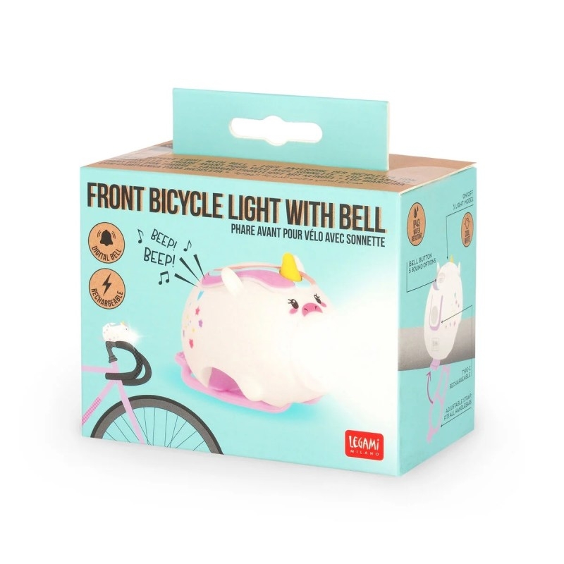 Phare avant pour vélo avec sonnette - Licorne