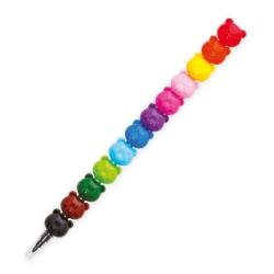 12 Crayons de couleur empilables - Ours