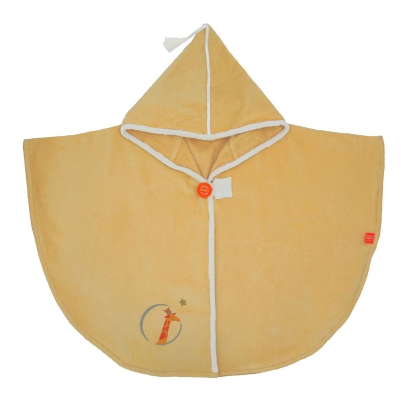 Cape de bain velours - Girafe vanille