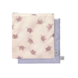 Lot de 2 pochettes pour snack - Tiny Team chat