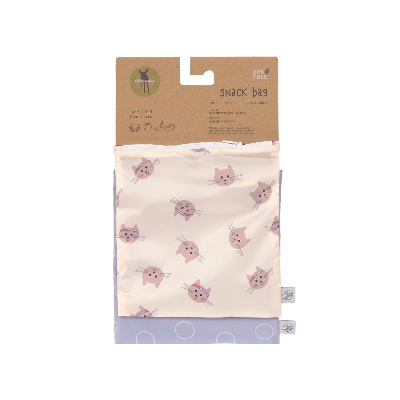 Lot de 2 pochettes pour snack - Tiny Team chat