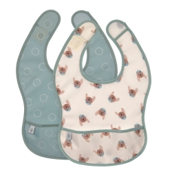 Pack de 2 bavoirs plastifiés avec poche - Tiny Team chien