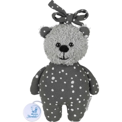 Mini peluche musicale ours étoiles grises
