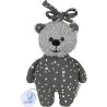 Mini peluche musicale ours étoiles grises