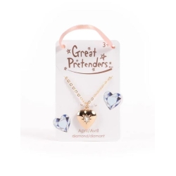 Collier médaillon coeur pierre de naissance