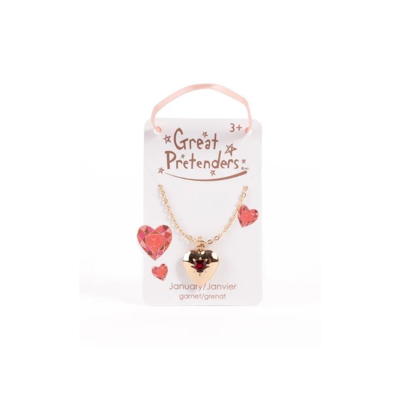 Collier médaillon coeur pierre de naissance