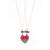 Colliers Best Friends à partager - Coeur à strass arc-en-ciel