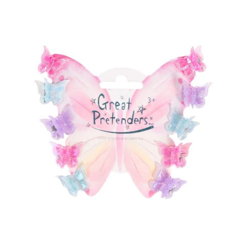 Mini pinces papillon irisées