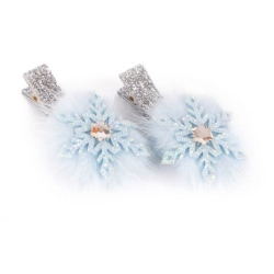 Pinces à cheveux - Flocons bleus pailletés