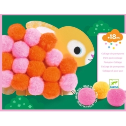 Collage de pompoms - Animaux et ronds pompoms