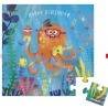 Carte postale puzzle  - Anniversaire poulpe