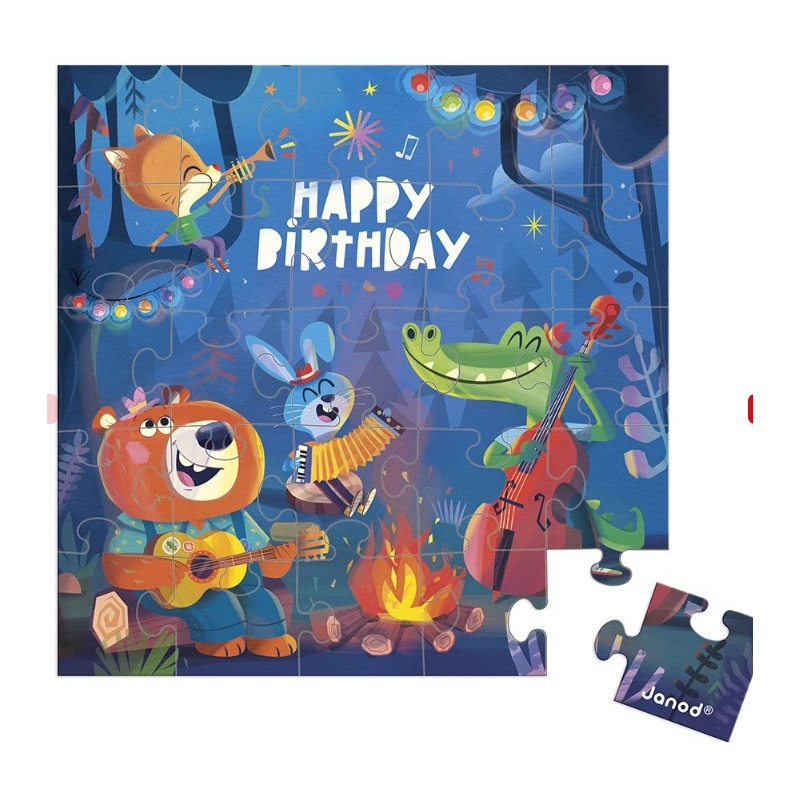Carte postale puzzle  - Anniversaire foret