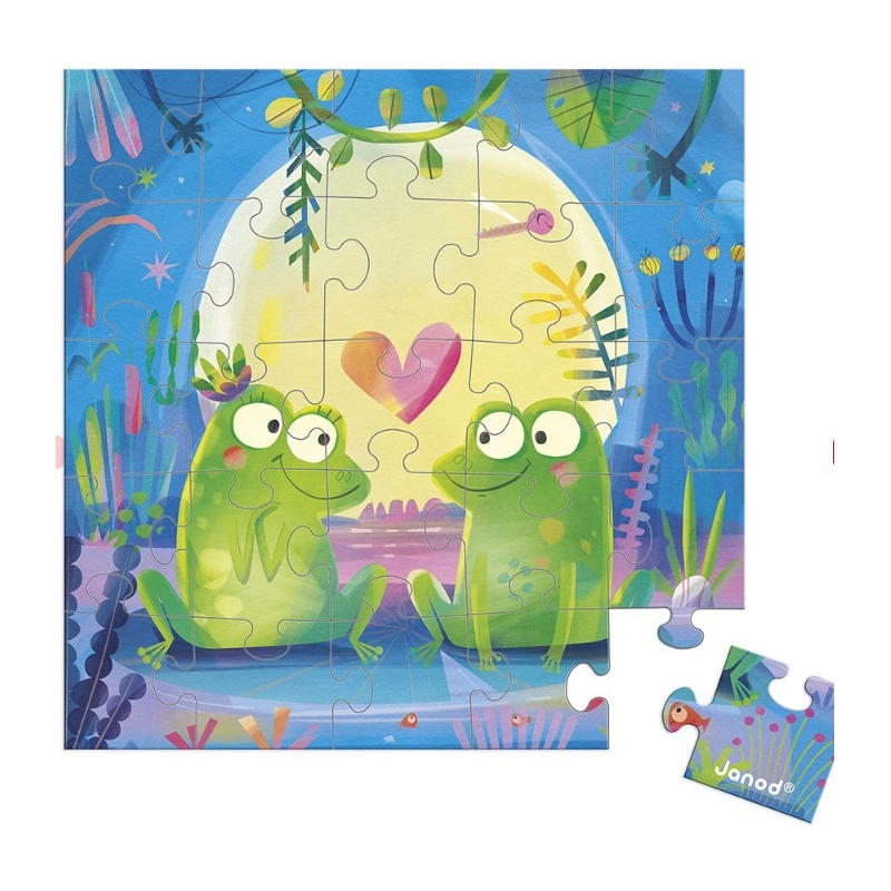 Carte postale puzzle  - Amour dans l'étang