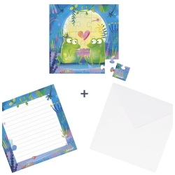 Carte postale puzzle  - Amour dans l'étang