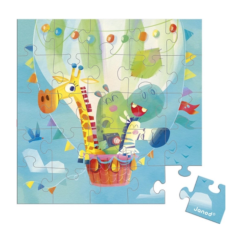 Carte postale puzzle  - Vol en montgolfière