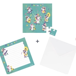 Carte postale puzzle  - Licornes en fête