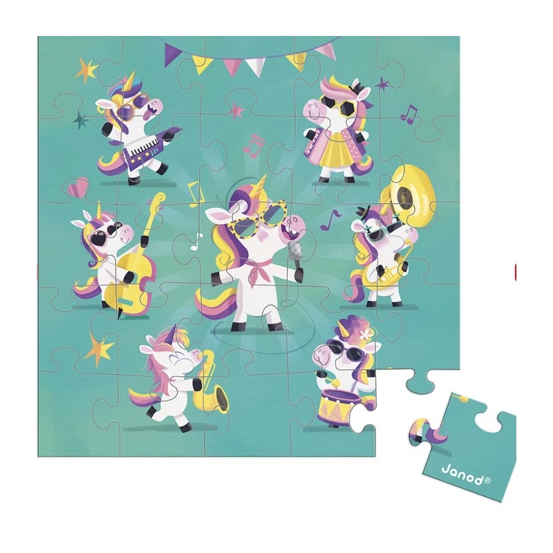 Carte postale puzzle  - Licornes en fête