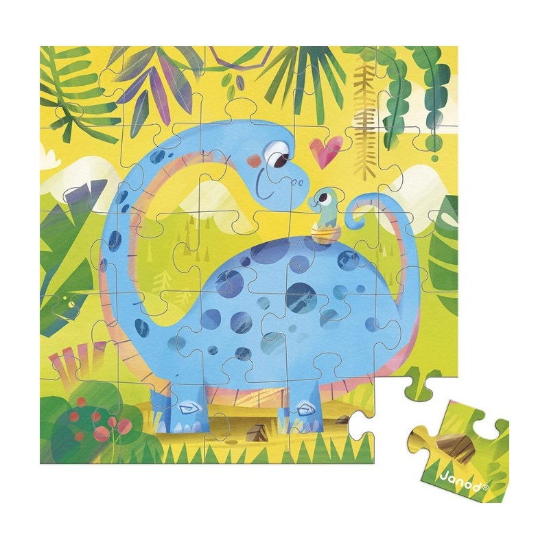 Carte postale puzzle  - Dino maman bébé